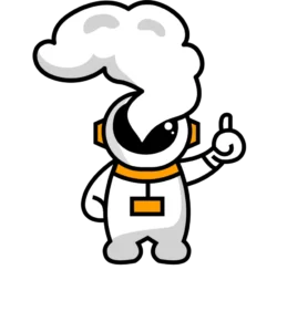 The original Smoking Astronauts character and wordmark